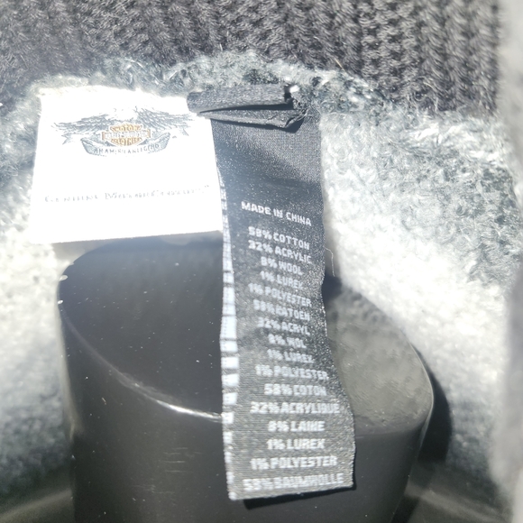 Harley Davidson Full Zip Shawl Neck Sweater Size L - Picture 8 of 8